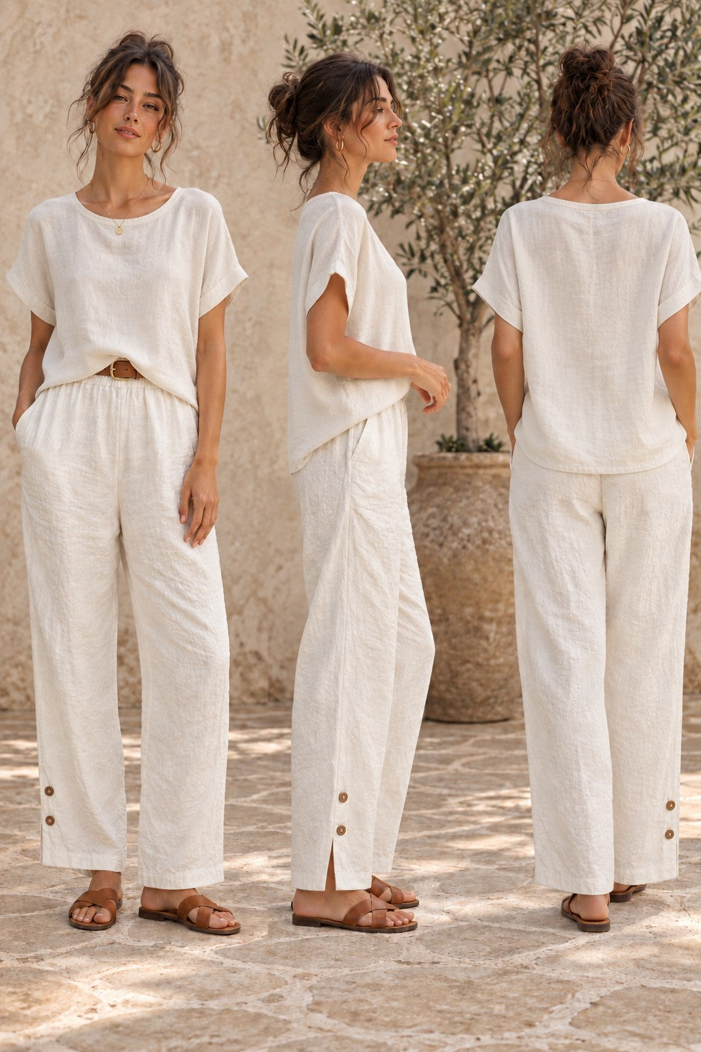 Pants with ankle buttons